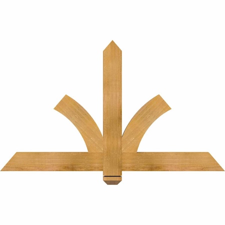 Ekena Millwork Redmond Rough Sawn Timber Gable Bracket, Western Red Cedar, 48"W x 28"H x 2"D x 4"F, 14/12 Pitch GBW048X28X0204RED00RWR